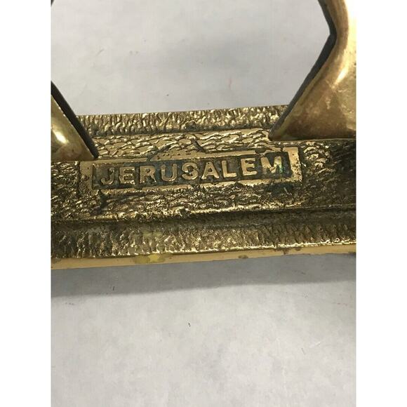 brass Shabbat Jewish candle holder star Jerusalem Israel 6 by 2 inch holy day - Picture 3 of 4
